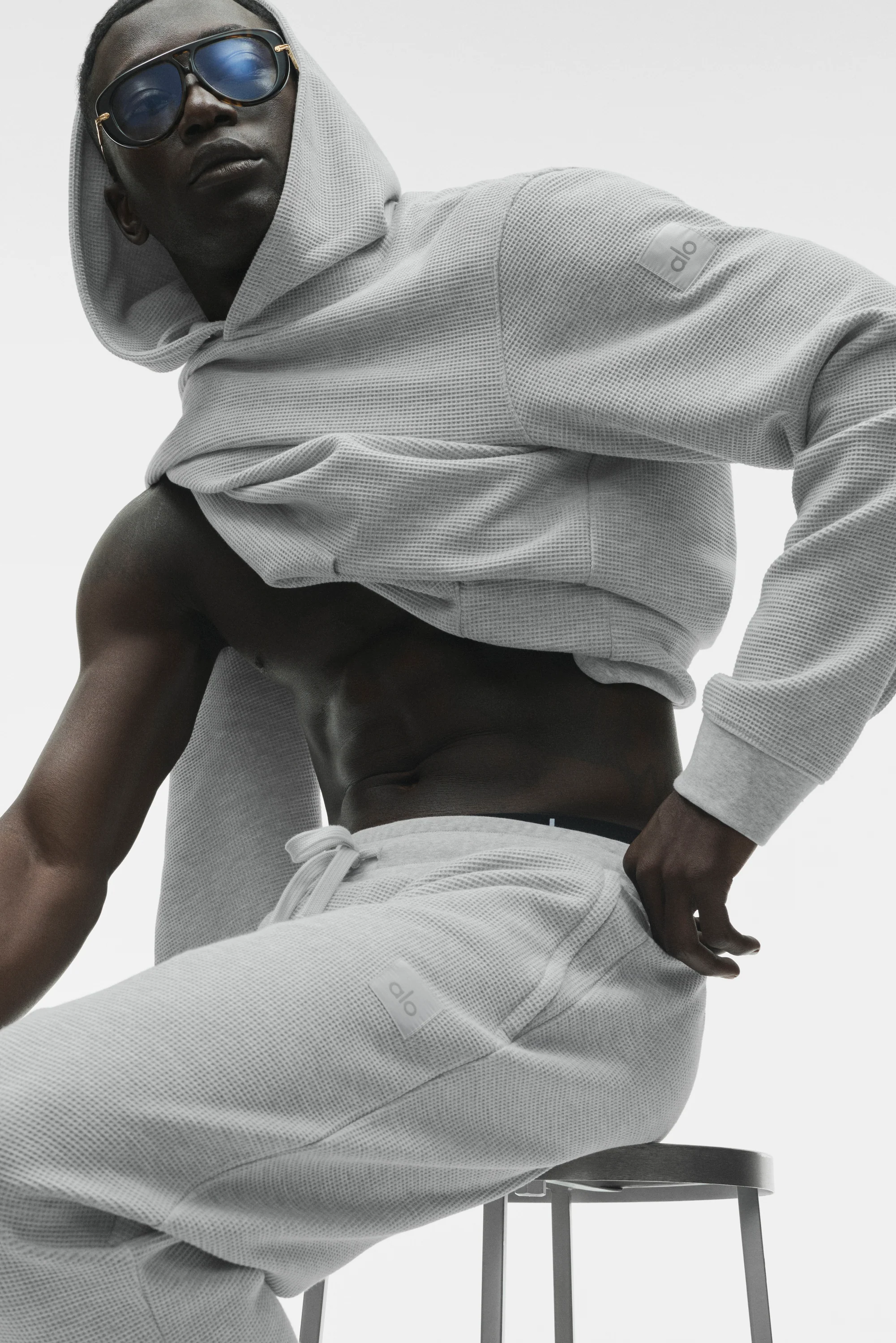 Jogger lounge Waffle in grigio mélange athletic