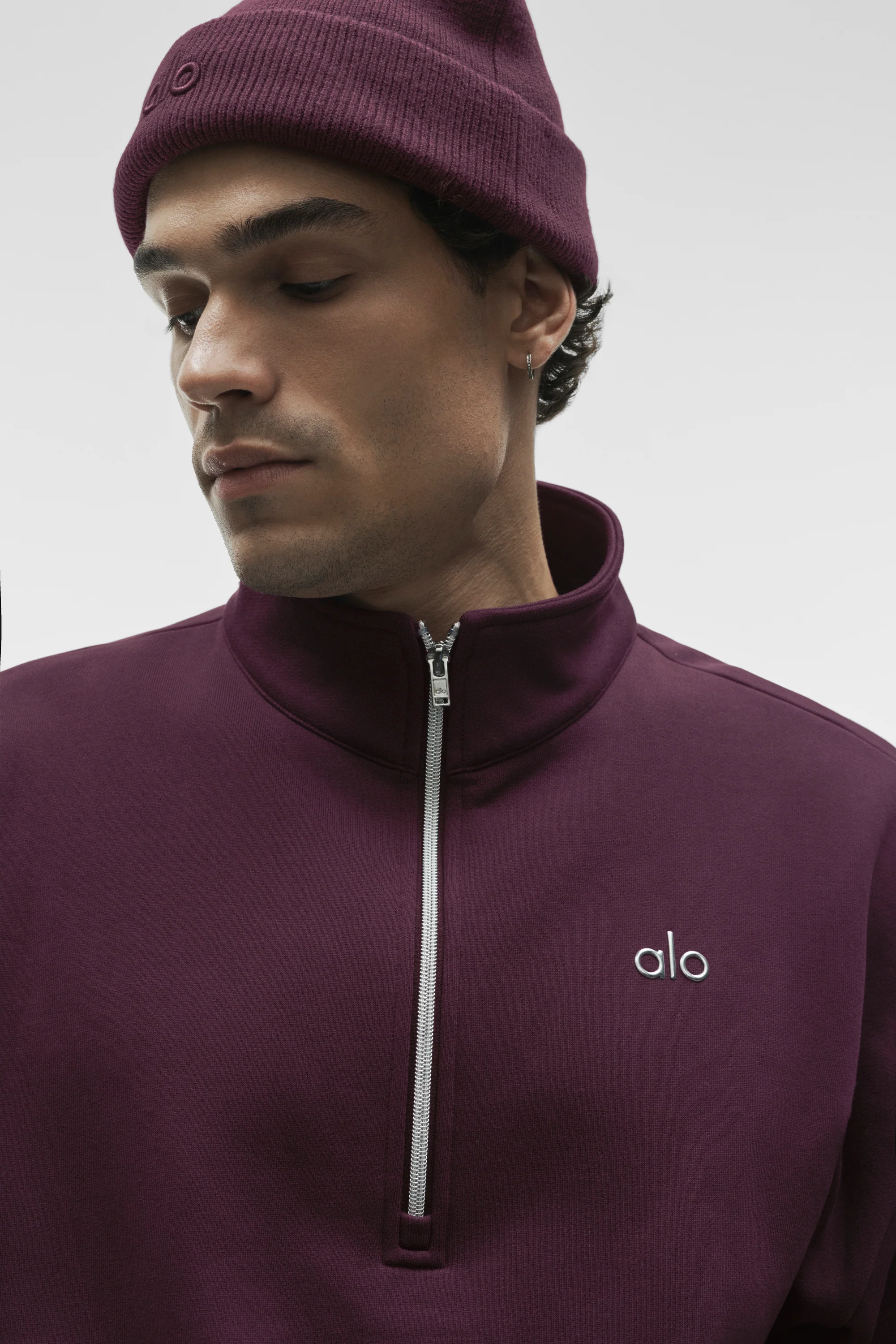 Accolade 1/4-Zip-Pullover in Rich Bordeaux für Herren