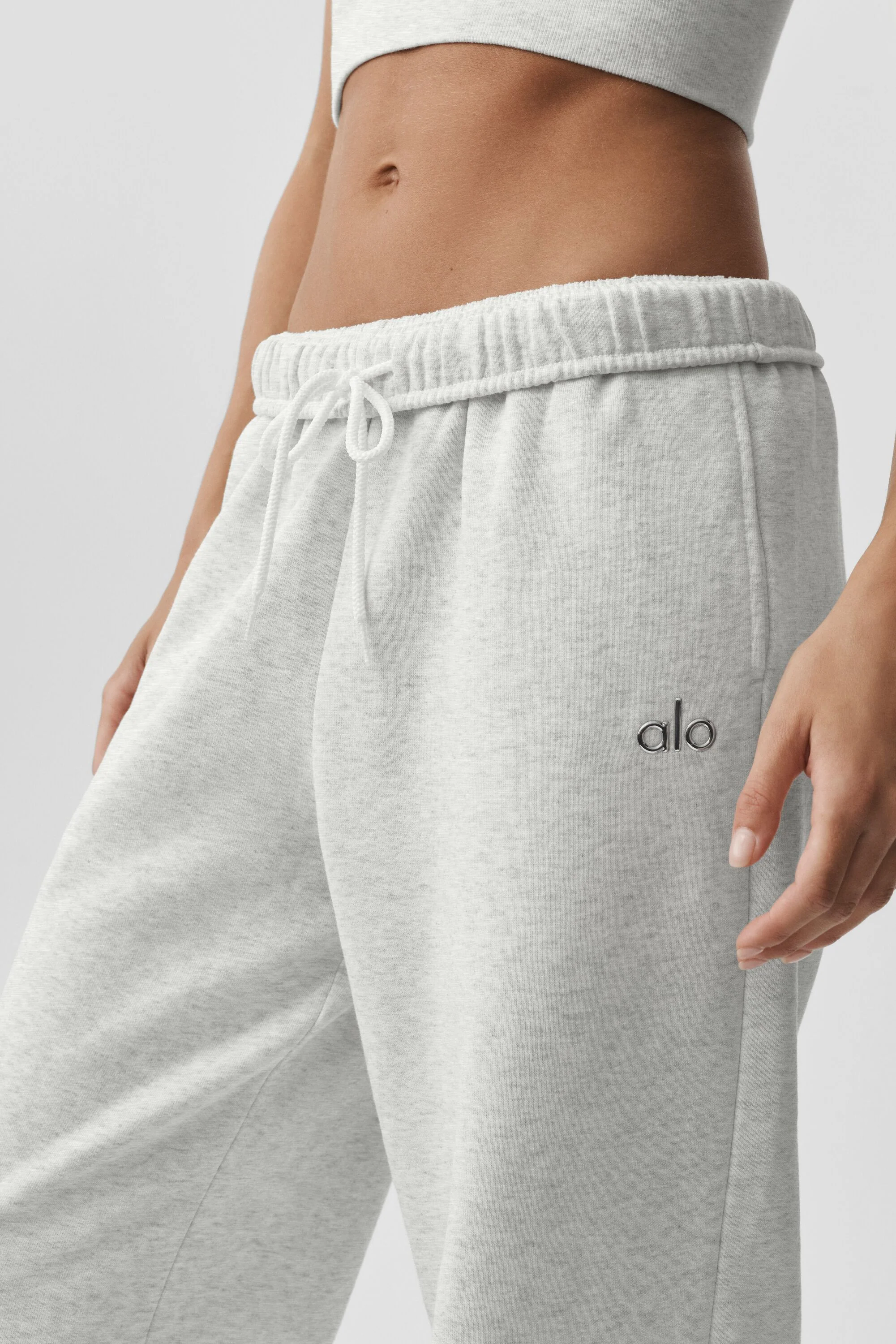 Accolade Straight Leg Sweatpant in White Heather