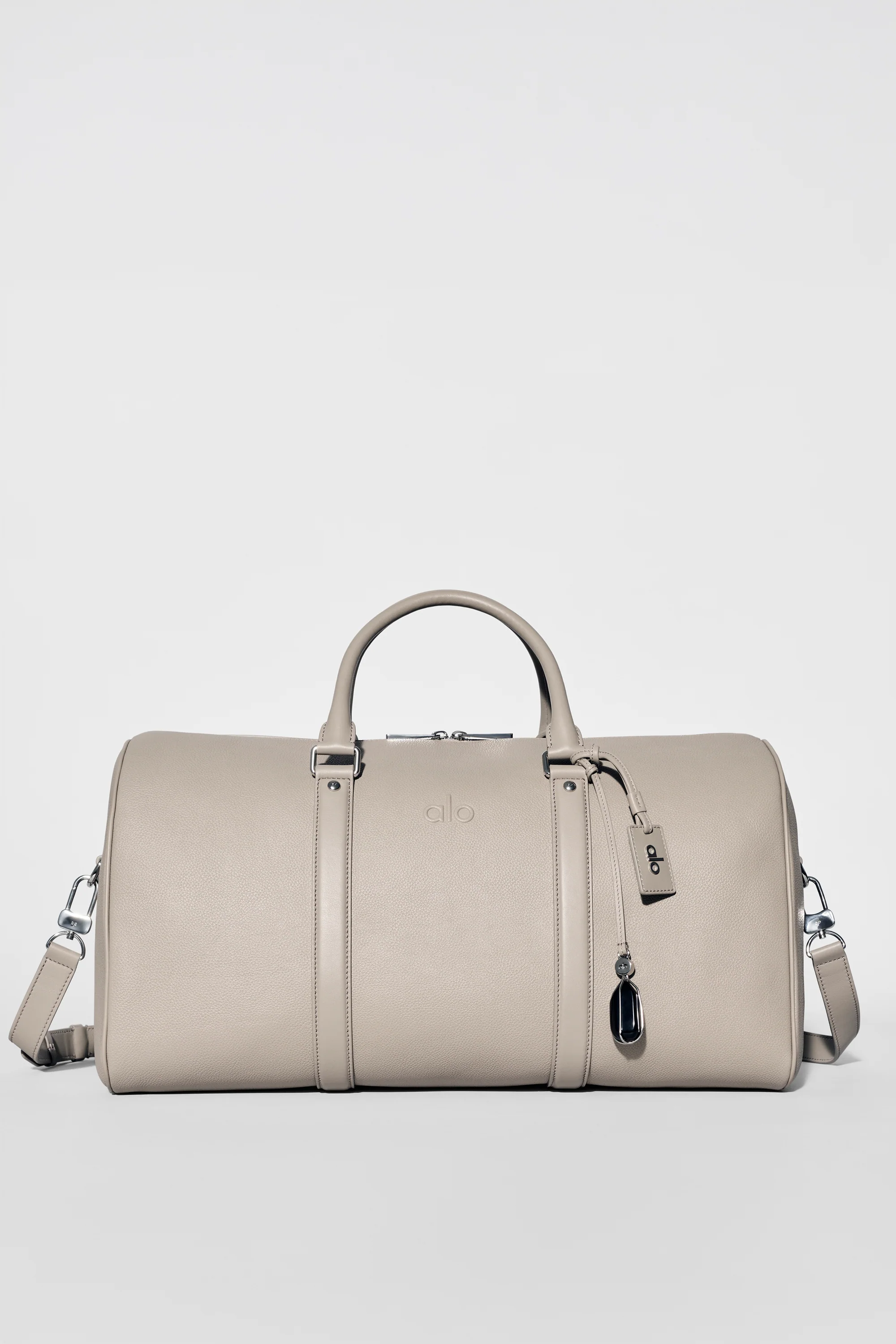 ALO Voyage Duffle in Gravel Leather for Gym and Overnight Travel