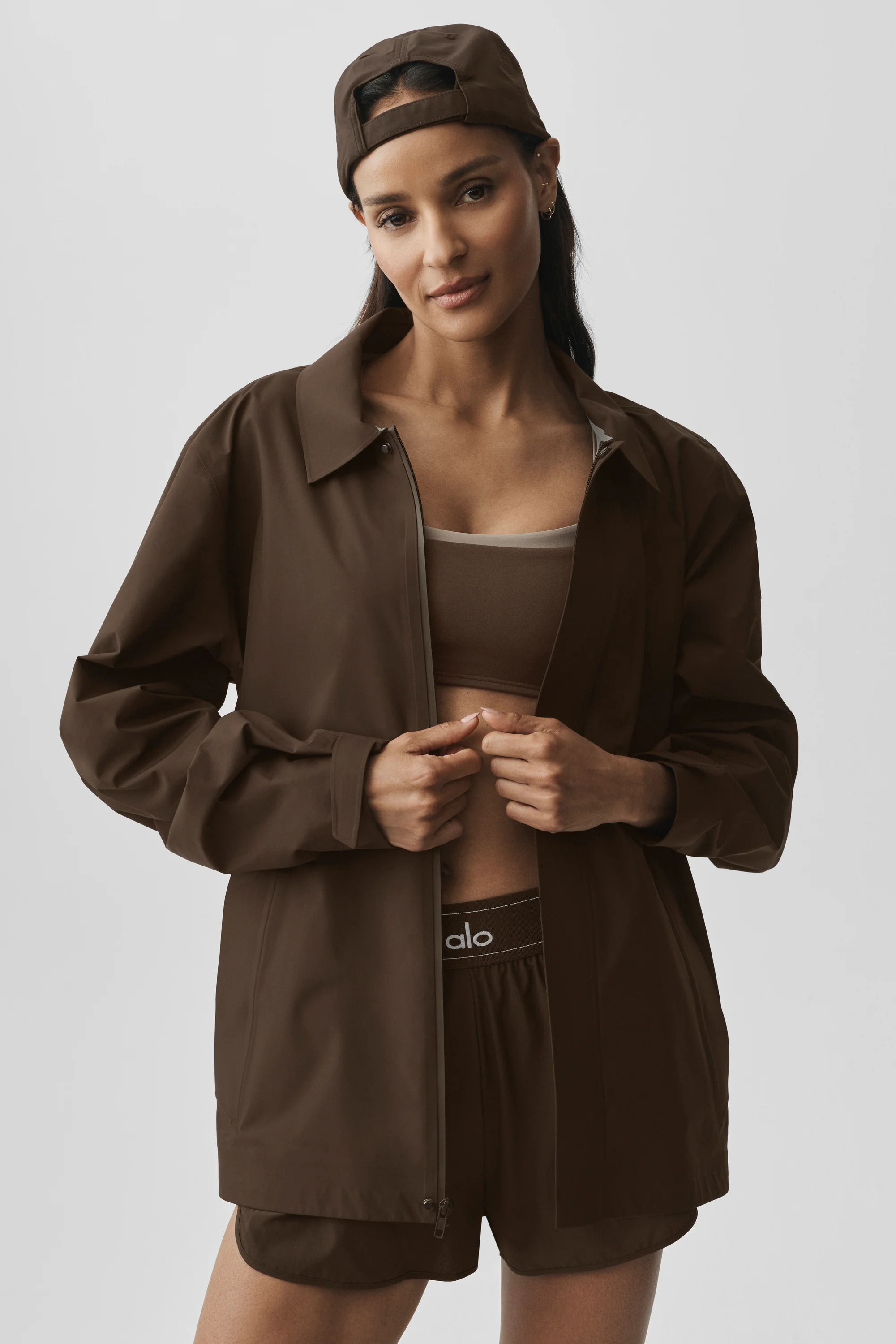 Alpha Shell Overshirt for Women in Espresso with Waterproof Zippers