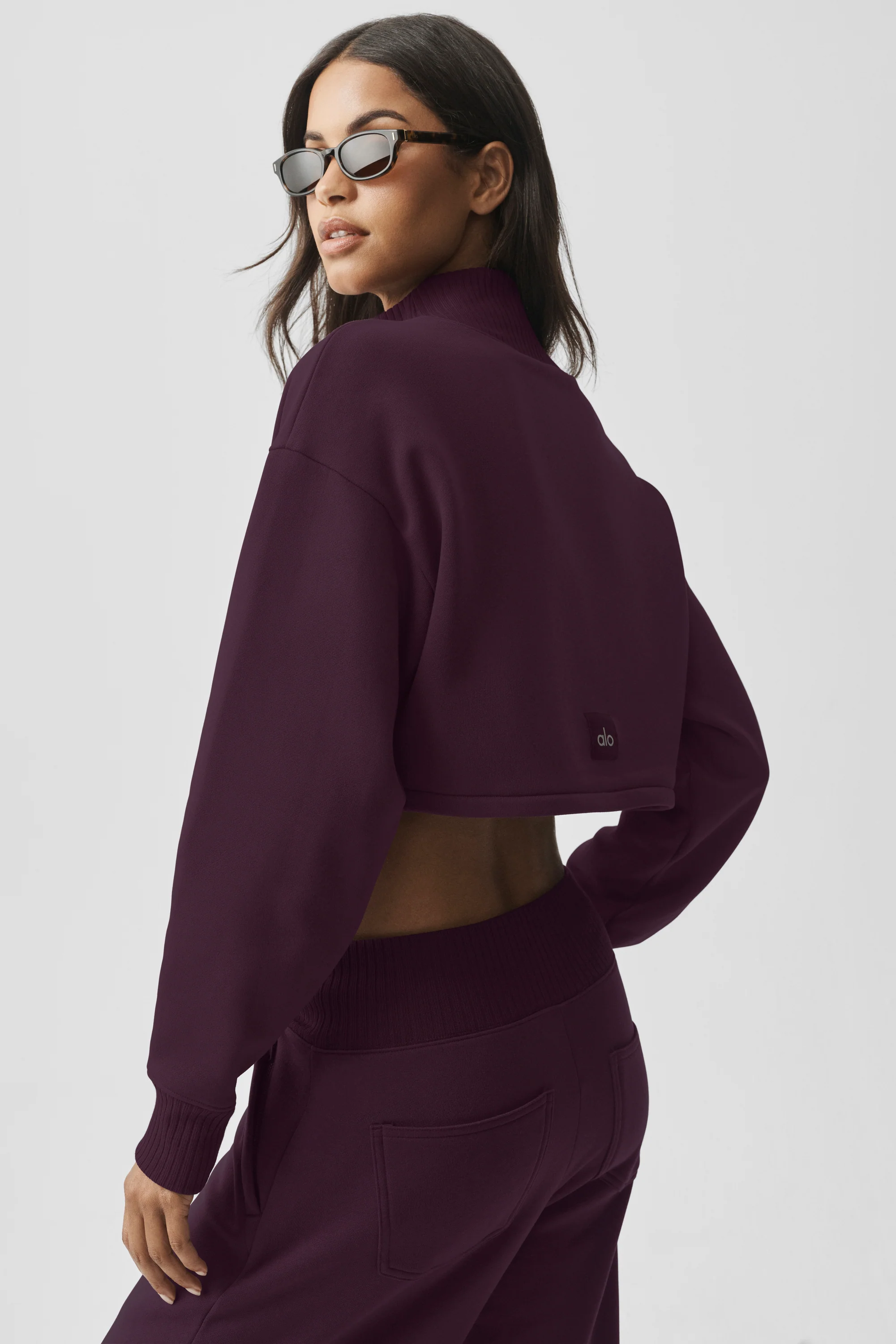 Cropped Serenity Coverup with Ribbed Mock Neck