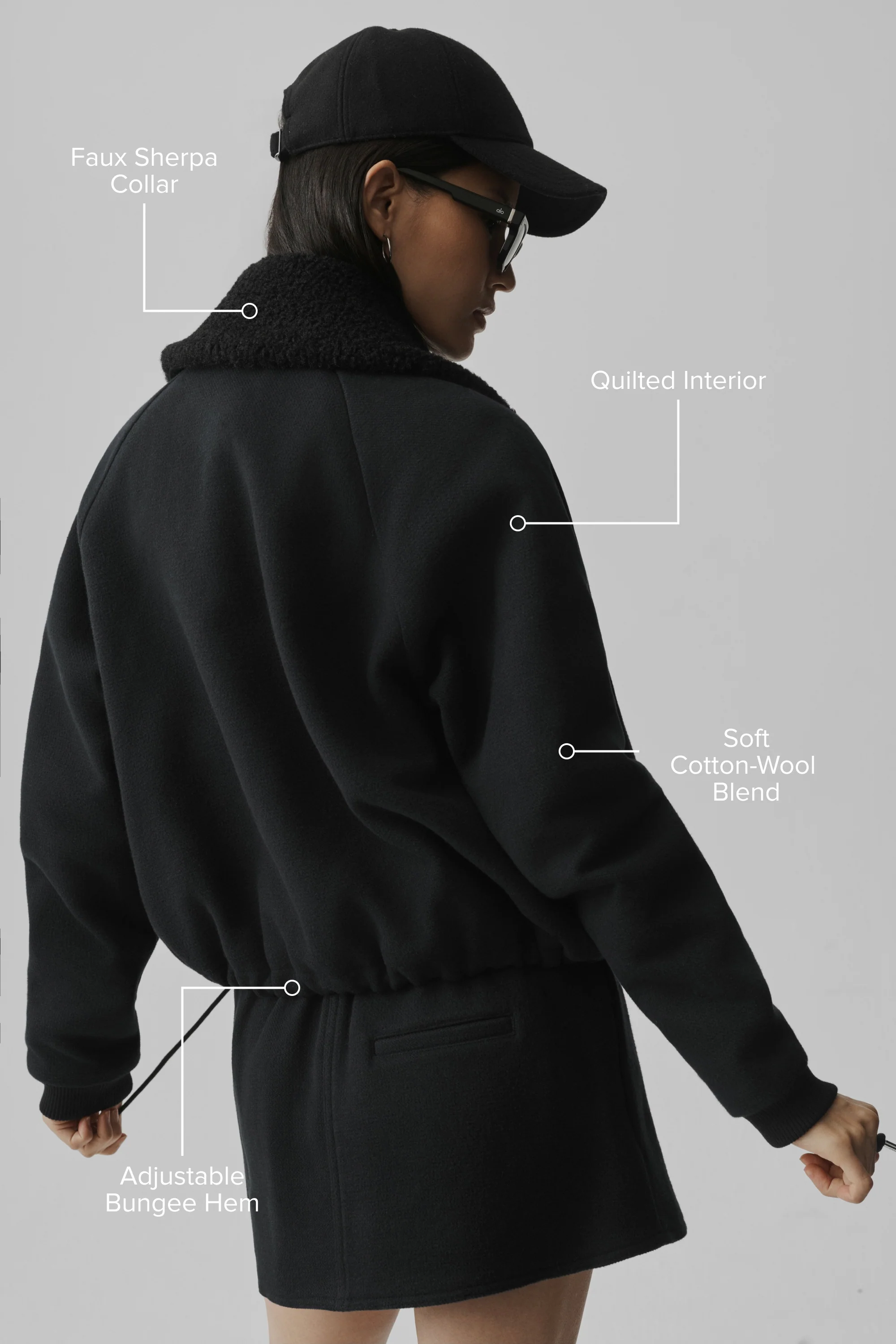 Alpine Meadow Jacket in Black with Quilted Interior