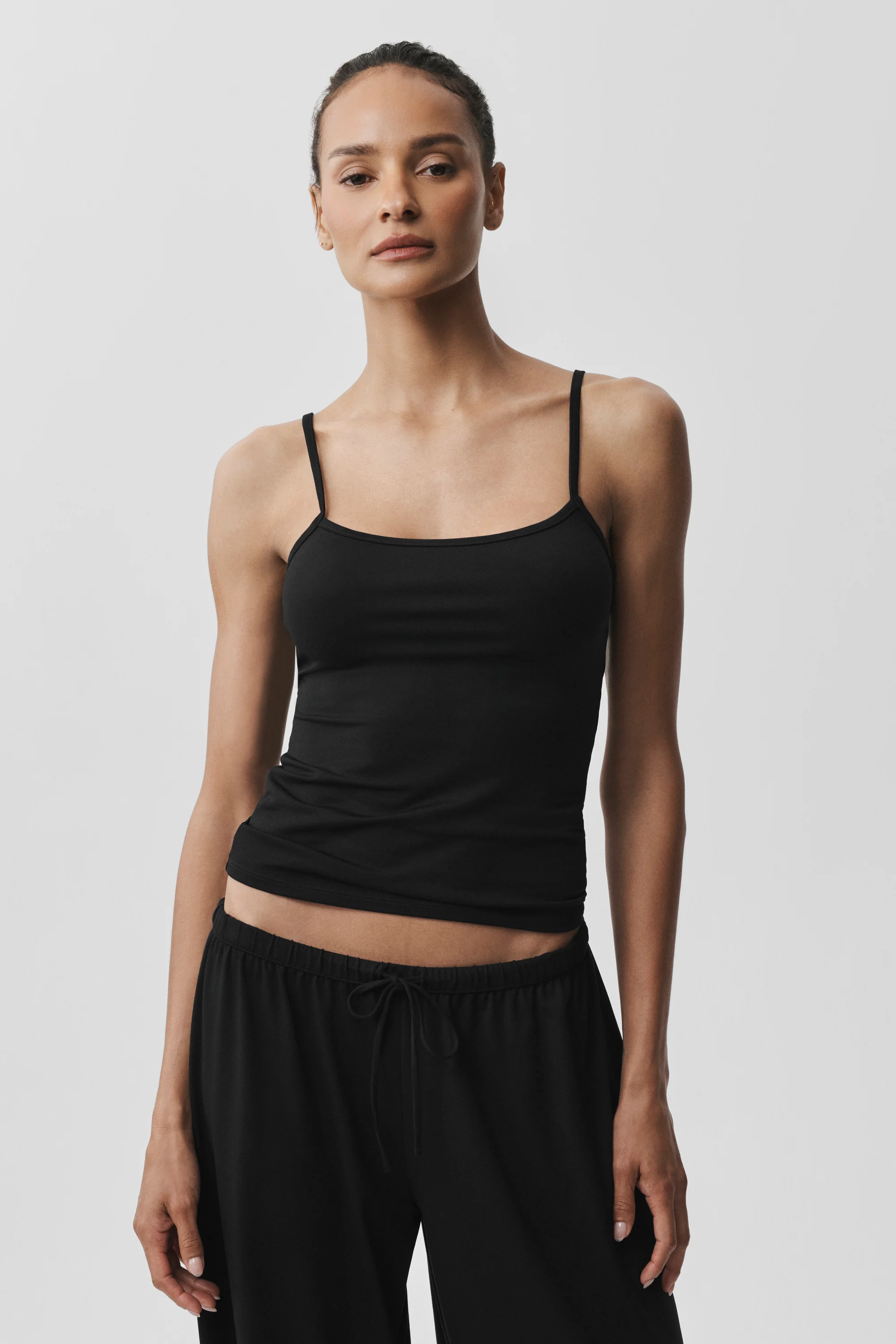 Alosoft Finesse Cami Tank in Black for Low-Impact Days