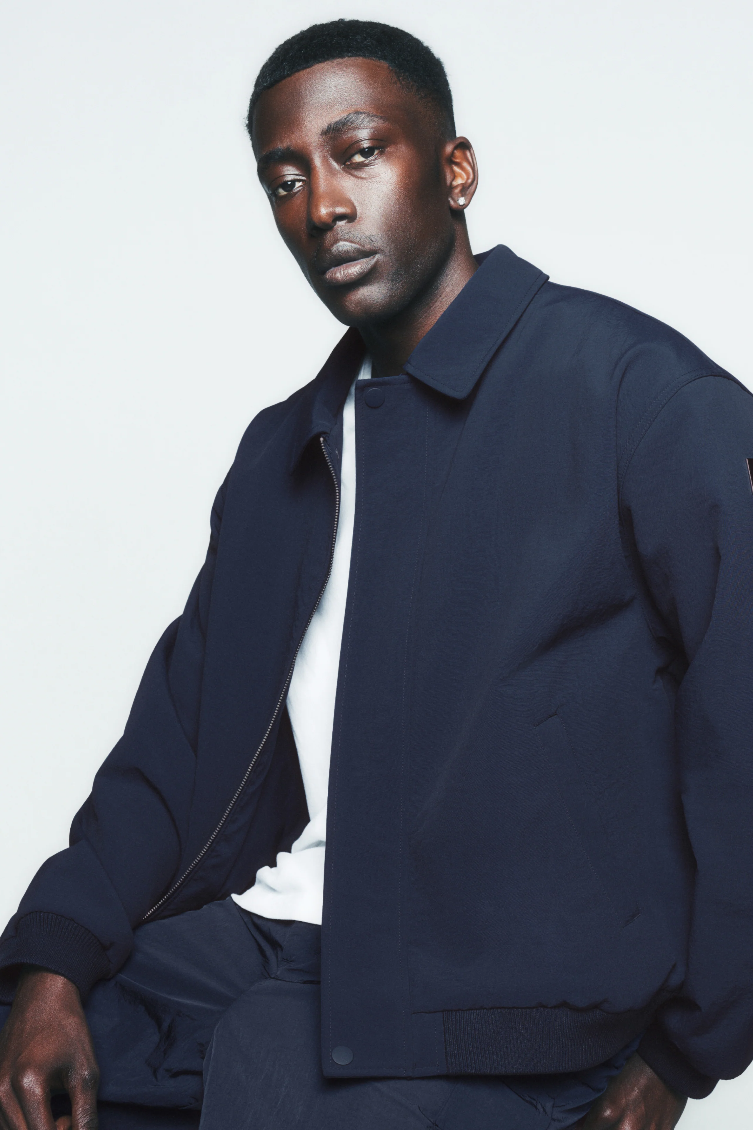 Duality Bomber Jacket in Navy with Cotton Lining