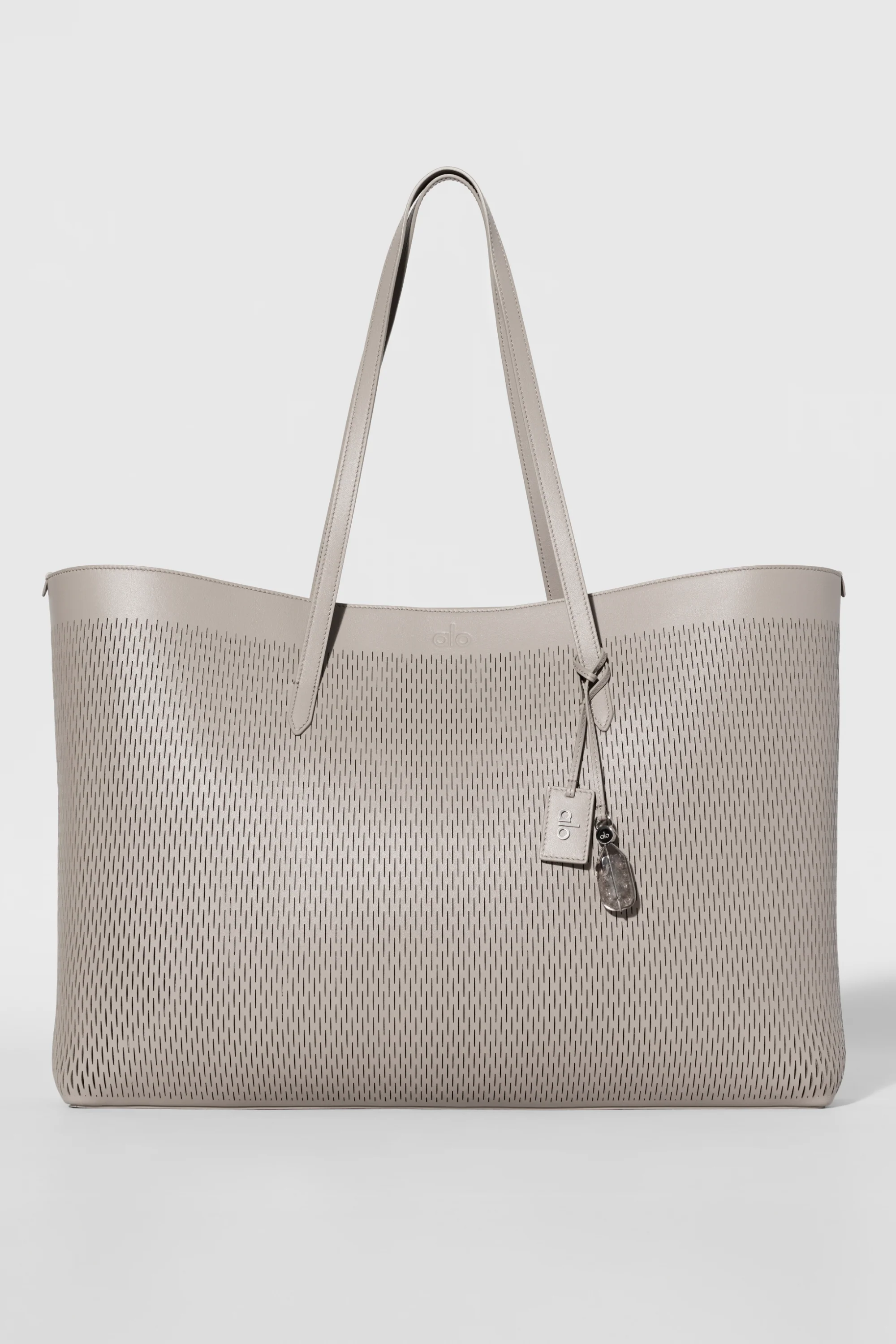 ALO Leather Mesh Tranquility-tote i Warm Gravel