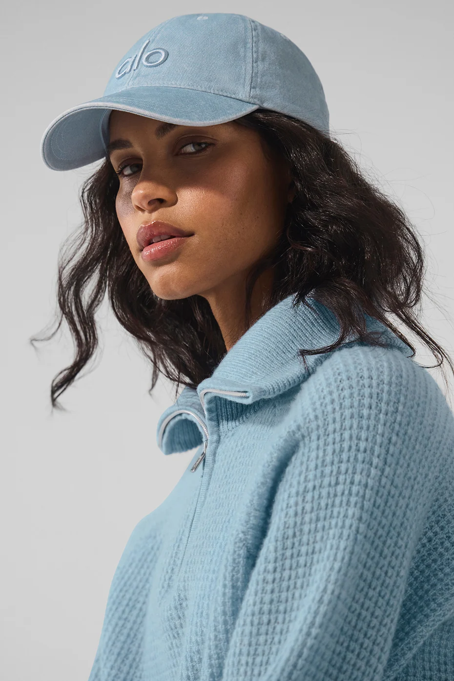 Washed Off-Duty Cap in Light Denim