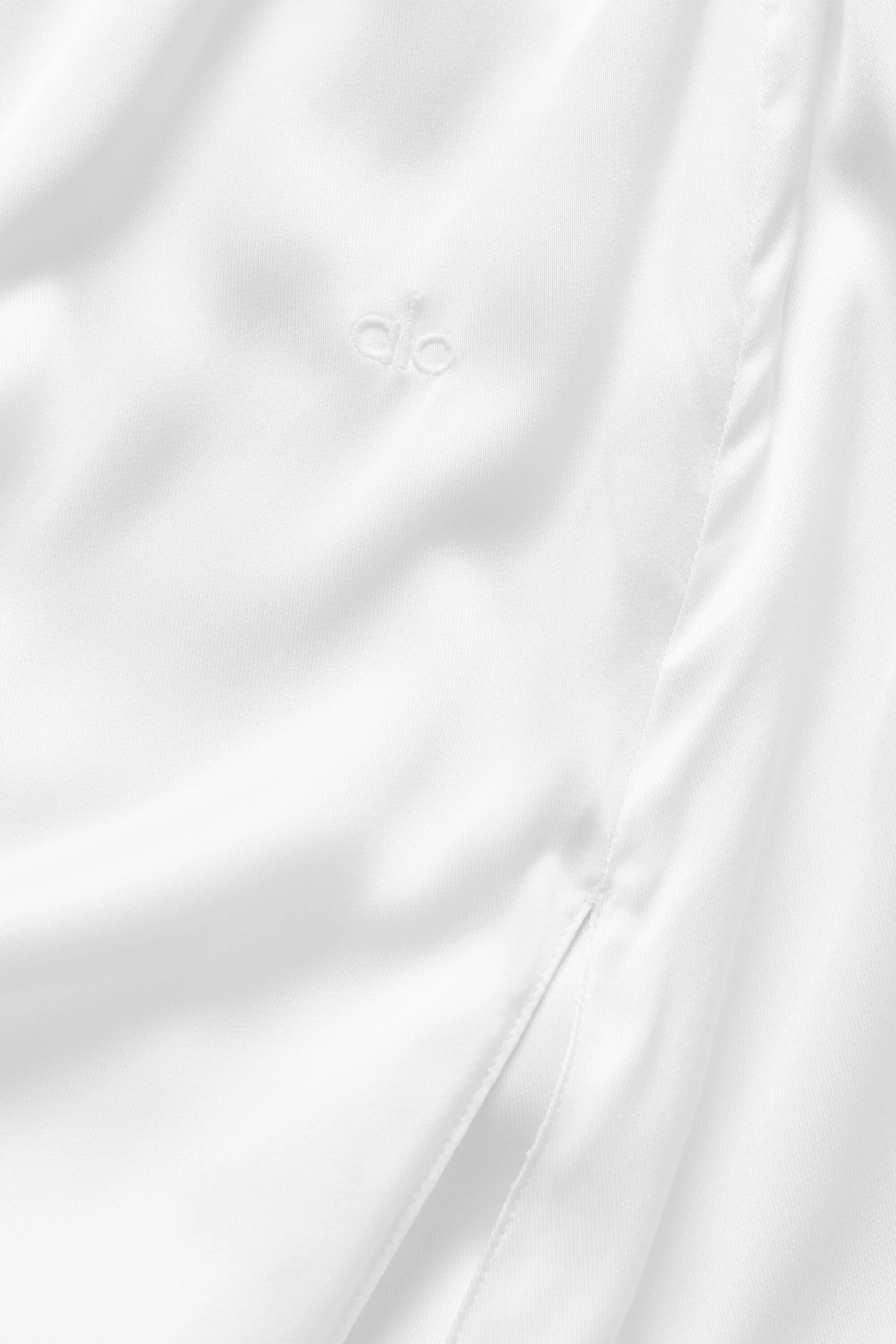 Silk Blend Low-Rise Radiance Long Skirt in White