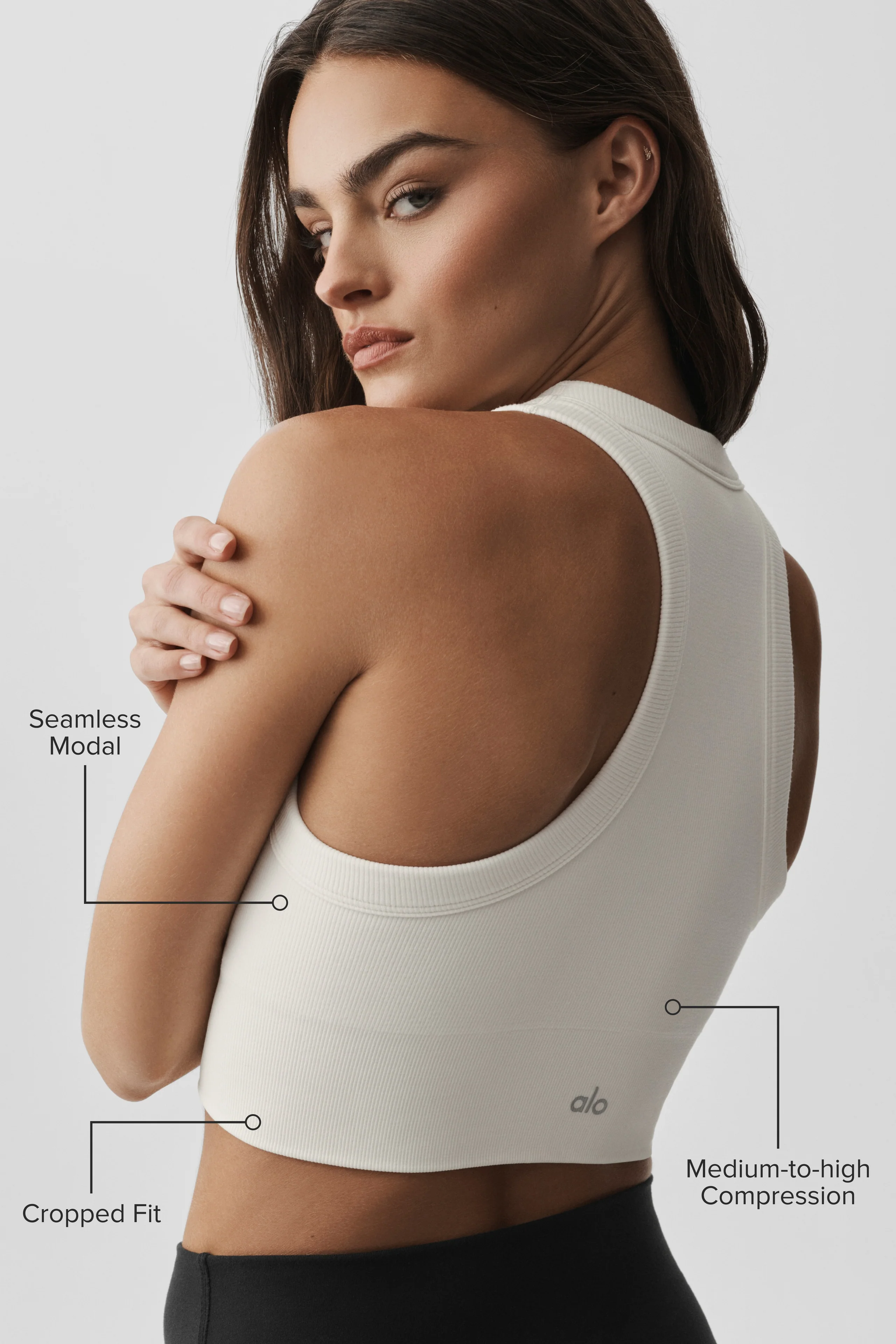 Seamless Modal Ribbed High Neck Delight Bra in Ivory